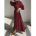 Solid Belt Long Sleeve Loose Button Down Shirt Dress