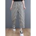 Vintage Black Plaid Pockets Harem Pants Spring